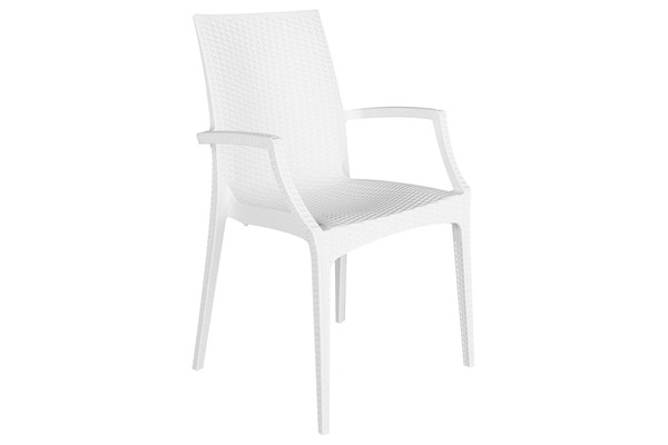 RATTAN ARM BISTROT WHITE